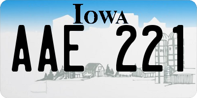 IA license plate AAE221