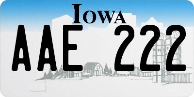 IA license plate AAE222