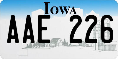 IA license plate AAE226