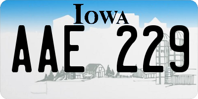 IA license plate AAE229