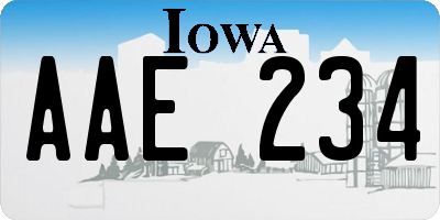 IA license plate AAE234
