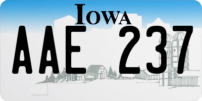 IA license plate AAE237