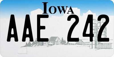 IA license plate AAE242