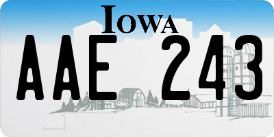 IA license plate AAE243