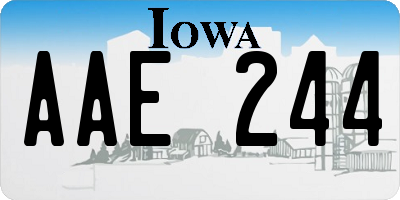 IA license plate AAE244