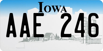 IA license plate AAE246