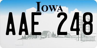 IA license plate AAE248