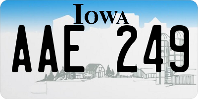 IA license plate AAE249