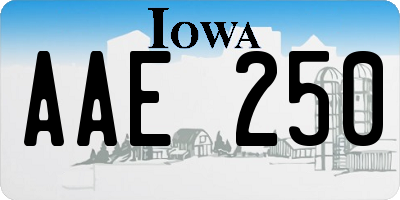IA license plate AAE250