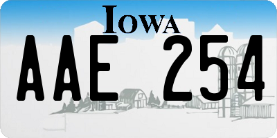 IA license plate AAE254
