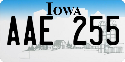 IA license plate AAE255