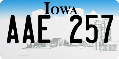 IA license plate AAE257