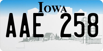IA license plate AAE258