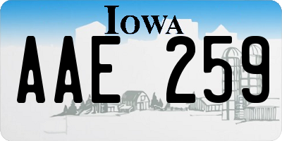 IA license plate AAE259