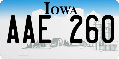 IA license plate AAE260