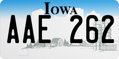 IA license plate AAE262