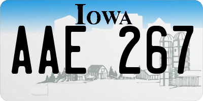 IA license plate AAE267