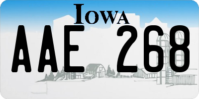 IA license plate AAE268