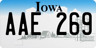 IA license plate AAE269