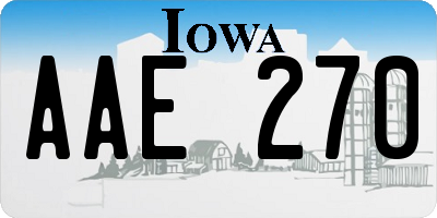 IA license plate AAE270