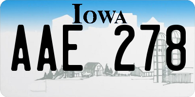 IA license plate AAE278