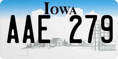 IA license plate AAE279