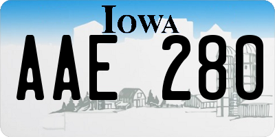 IA license plate AAE280