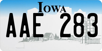 IA license plate AAE283