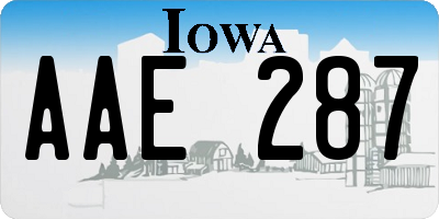 IA license plate AAE287