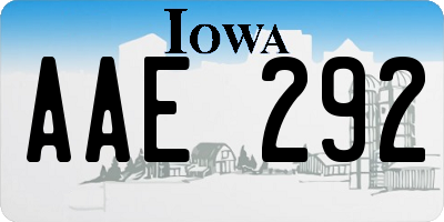 IA license plate AAE292