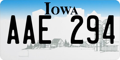 IA license plate AAE294