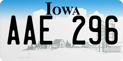 IA license plate AAE296