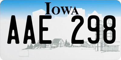 IA license plate AAE298