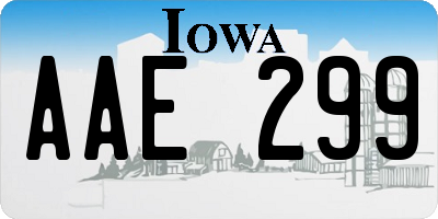 IA license plate AAE299