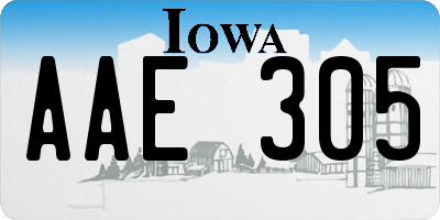 IA license plate AAE305