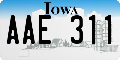 IA license plate AAE311