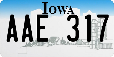 IA license plate AAE317