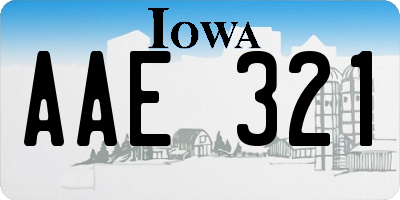 IA license plate AAE321