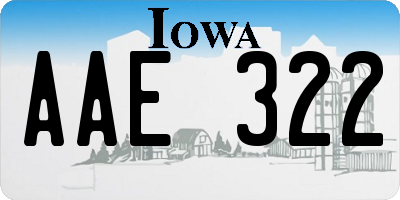 IA license plate AAE322