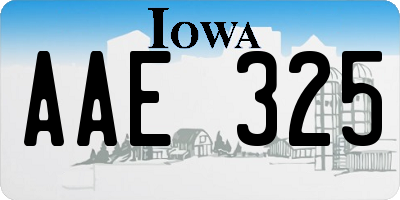 IA license plate AAE325