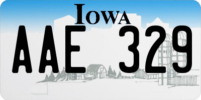 IA license plate AAE329