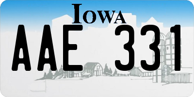 IA license plate AAE331