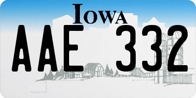 IA license plate AAE332