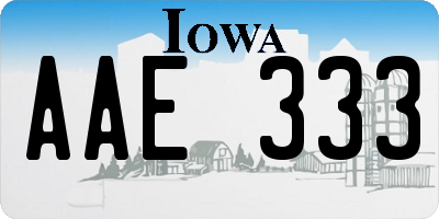 IA license plate AAE333