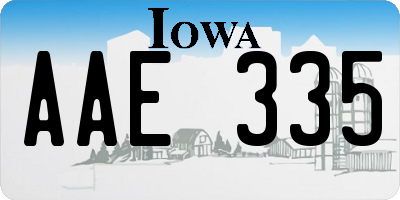 IA license plate AAE335