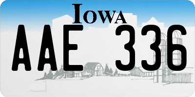 IA license plate AAE336