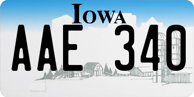 IA license plate AAE340