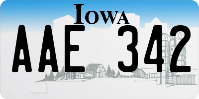 IA license plate AAE342