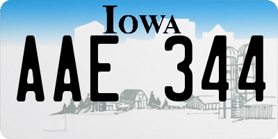 IA license plate AAE344