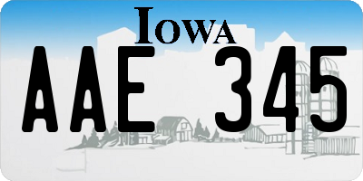 IA license plate AAE345